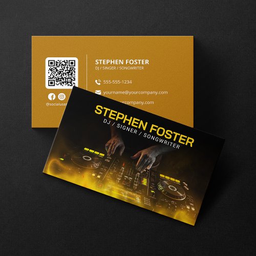 Yellow DJs Signer Musician Deejay Music Producer Business Card