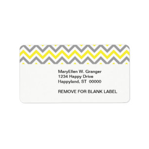 Yellow, Dk Gray Wht Large Chevron ZigZag Pattern Label