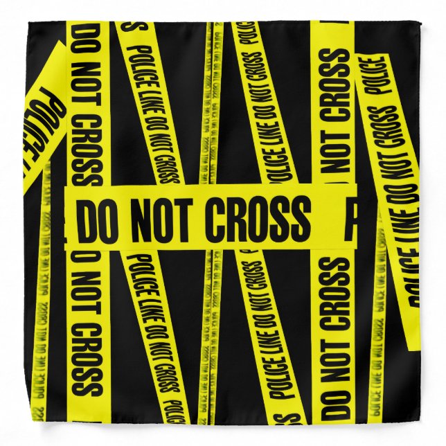 Yellow Do Not Cross Crime Scene Tape Danger Areas Bandana (Front)