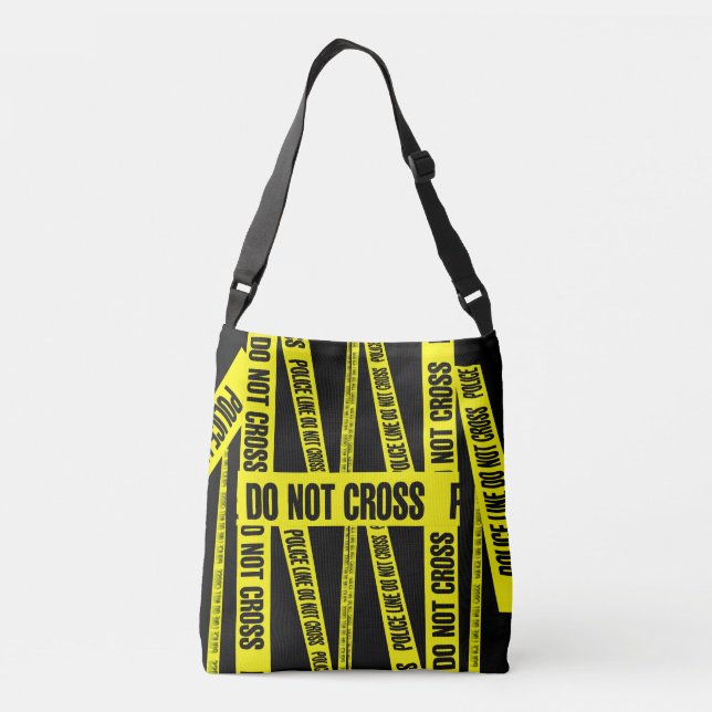 Yellow Do Not Cross Crime Scene Tape Danger Areas Crossbody Bag (Back)
