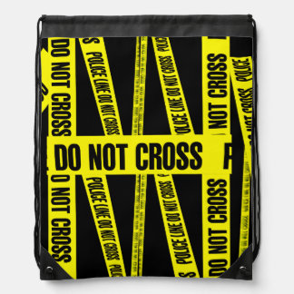 Yellow Do Not Cross Crime Scene Tape Danger Areas Drawstring Bag