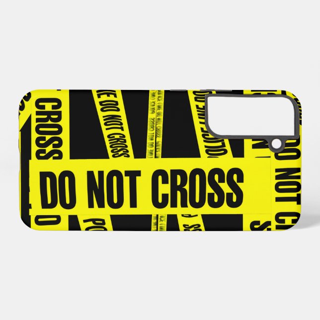 Yellow Do Not Cross Crime Scene Tape Danger Areas Samsung Galaxy Case (Back Horizontal)