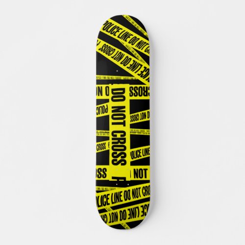 Yellow Do Not Cross Crime Scene Tape Danger Areas Skateboard