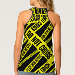 Yellow Do Not Cross Crime Scene Tape Danger Areas Tank Top