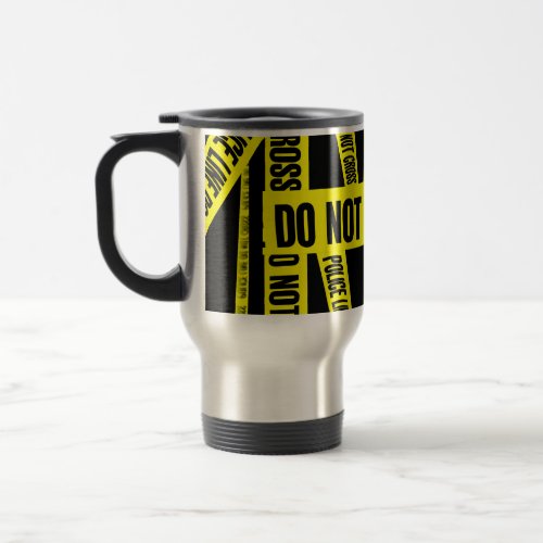 Yellow Do Not Cross Crime Scene Tape Danger Areas Travel Mug