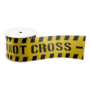 Yellow Do not Cross Murder Mystery Police Party Satin Ribbon
