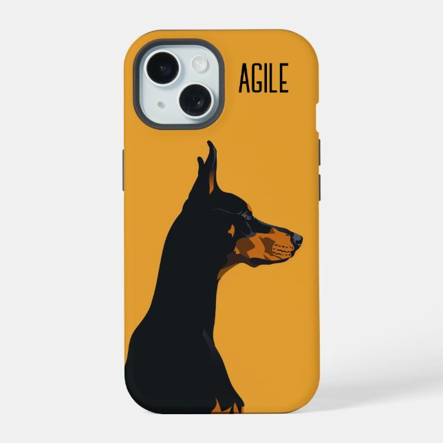 Yellow Doberman Iphone Case (Back)