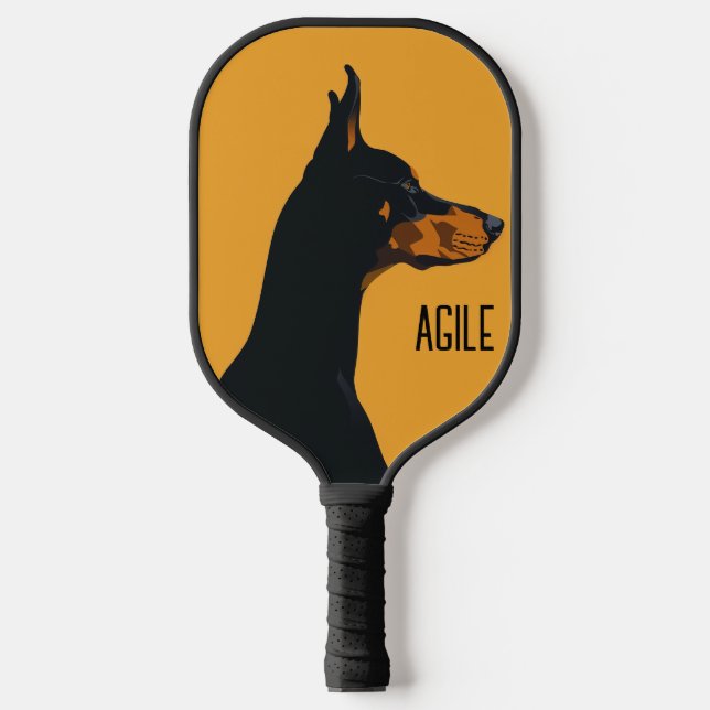Yellow Doberman Pickleball Paddle (Front)