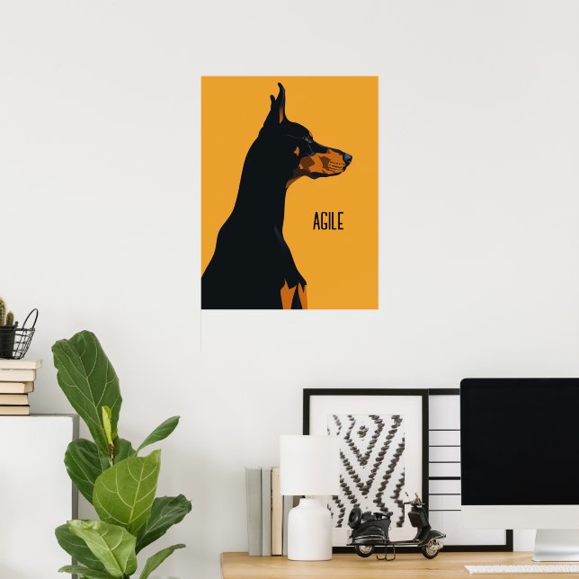 Yellow Doberman Poster (Home Office)