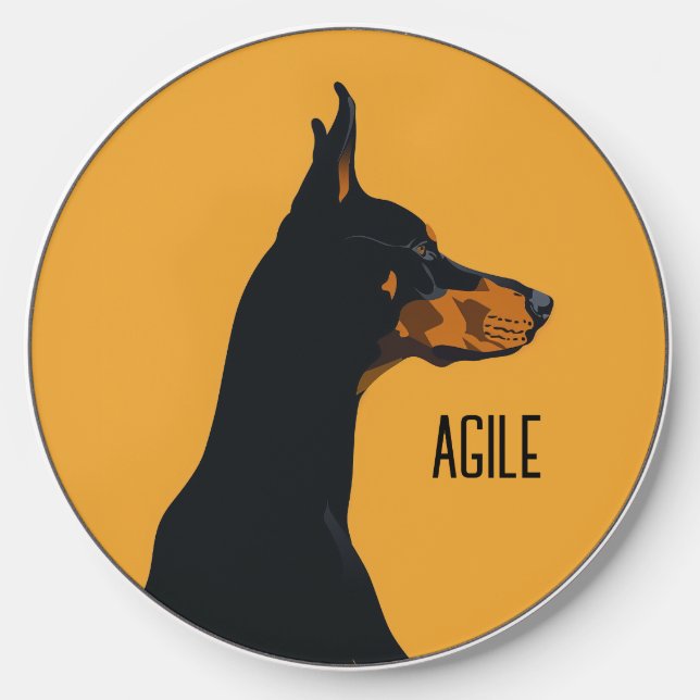 Yellow Doberman Wireless Charger (Front)
