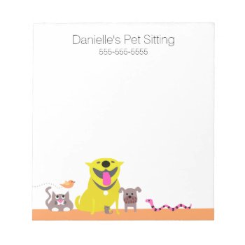 Yellow Dog & Cat Fish Snake Mouse Notepad by PetProDesigns at Zazzle