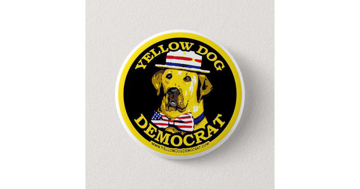Yellow Dog Democrat Black Button Zazzle