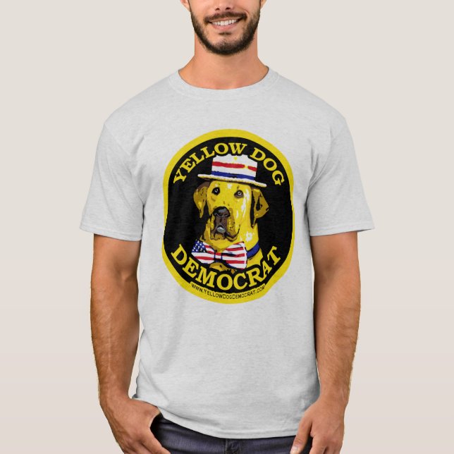 Yellow Dog Democrat Black  Shirt (Front)