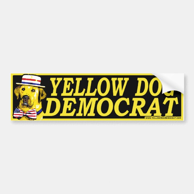 Yellow Dog Democrat Sign Bumper Sticker  (Front)