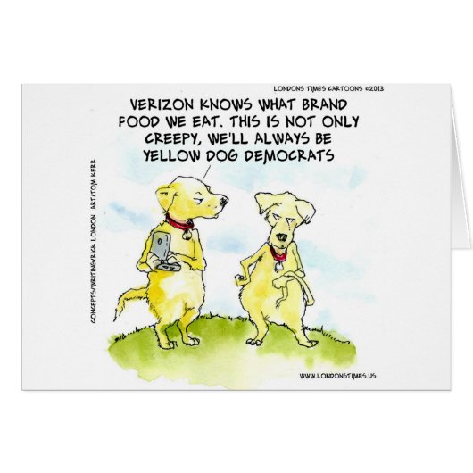 Yellow Dog Democrats Funny Cards (Front Horizontal)