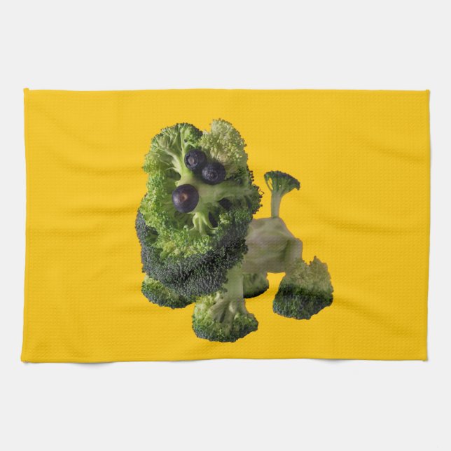 Yellow dog kitchen towel. towel (Horizontal)