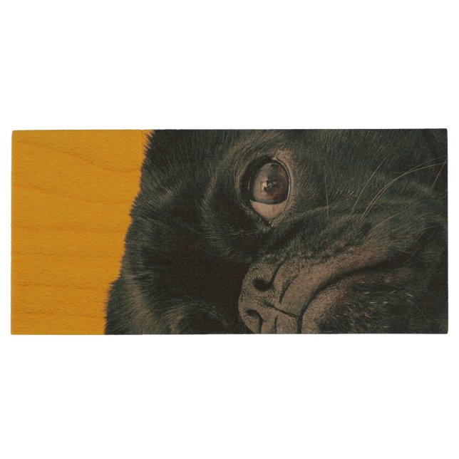 yellow dog wood flash drive (Back)