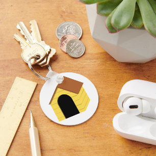 Yellow Doghouse Keychain