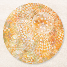 Yellow Doily Monoprint Design