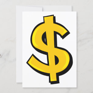 Yellow Dollar Symbol Invitation