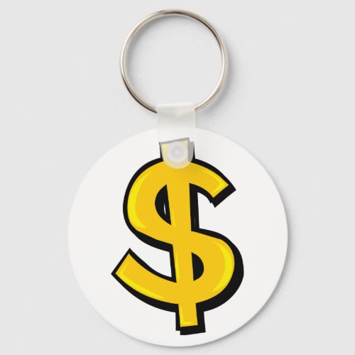Yellow Dollar Symbol Keychain