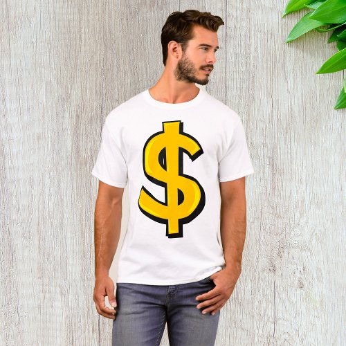 Yellow Dollar Symbol T_Shirt