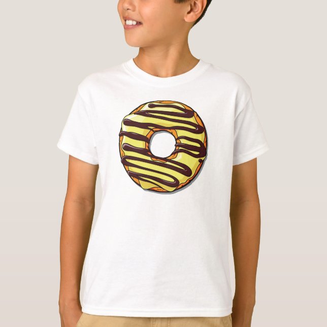 Yellow Donut, Doughnut, Chocolate, Icing, Frosting T-Shirt (Front)