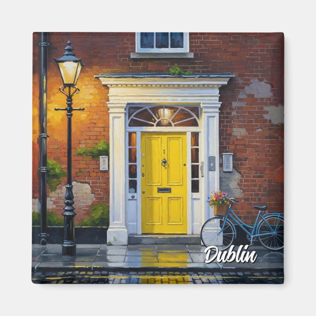 Yellow Door in Dublin Magnet (Front)