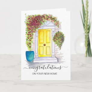 yellow door real estate Happy Housiversary Floral Card