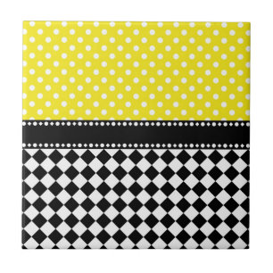 Yellow Dot Checkerboard Tile