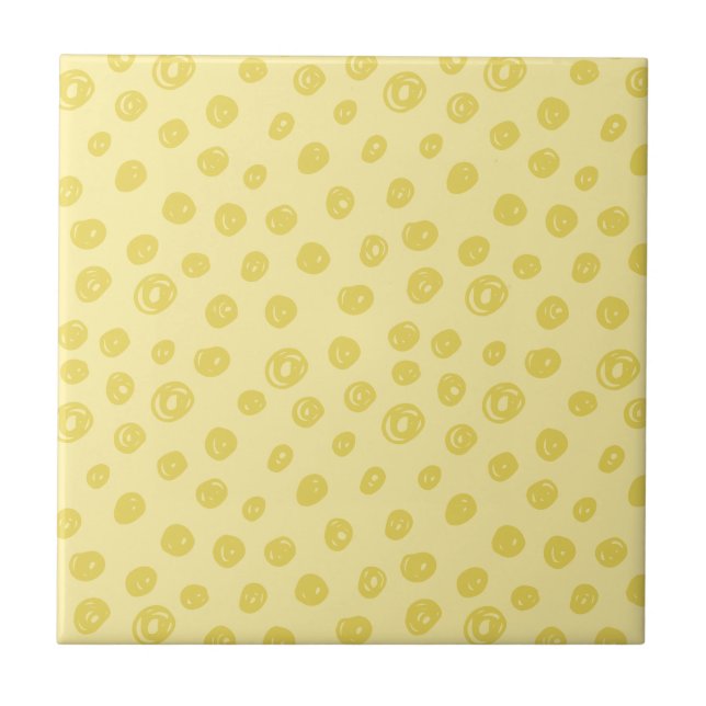 Yellow Dot Pattern Ceramic Tile (Front)