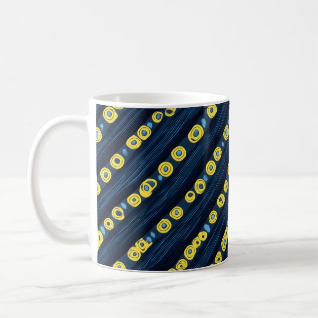 Yellow Dots Abstract Pattern Coffee Mug (Left)