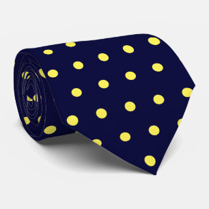 yellow dots blue neck tie