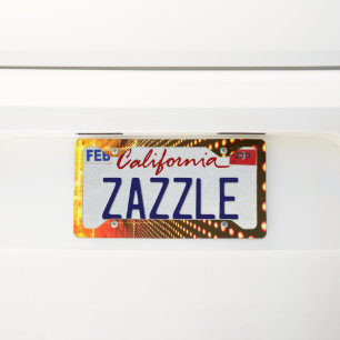 Yellow Dots Design License Plate Frame