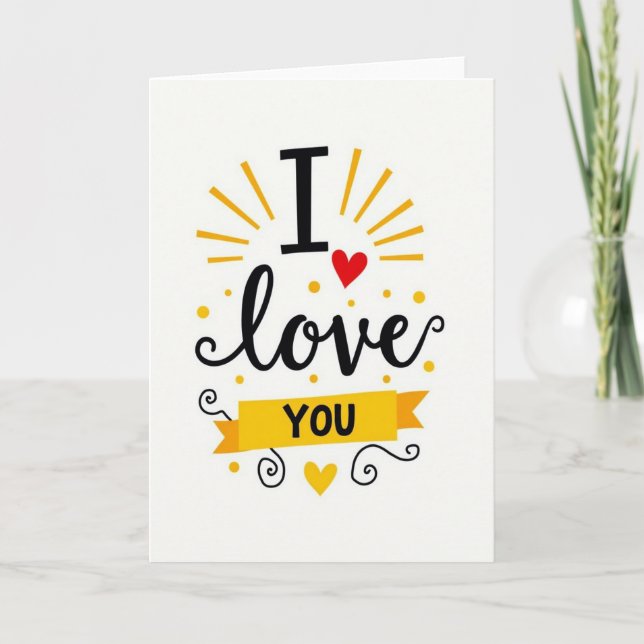 Yellow Dots I Love You Card (Front)