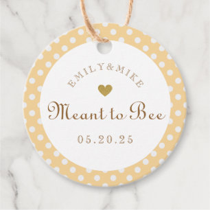 Yellow Dots Meant to Bee Honey Wedding Round Favor Tags
