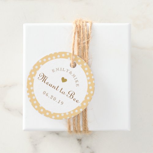 Yellow Dots Meant to Bee Honey Wedding Round Favor Tags
