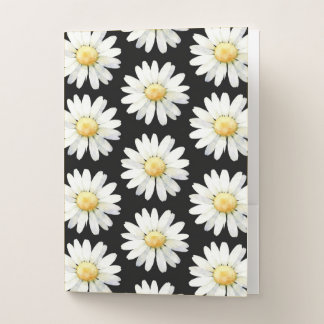 Yellow Dotted Daisy's Pocket Folder