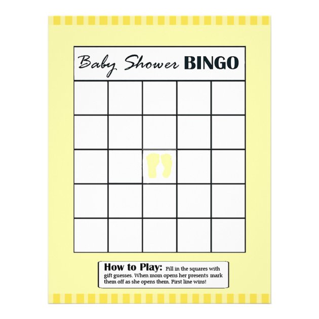 Yellow Double Sided Baby Shower Game BINGO/Daddy Flyer