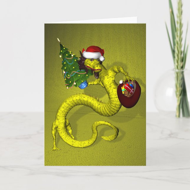 Yellow Dragon Holiday Card (Front)