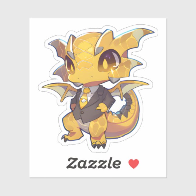 Yellow Dragon in a Suit Sticker (Sheet)