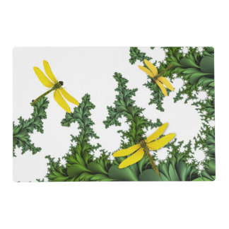 Yellow Dragonflies Laminated Placemat