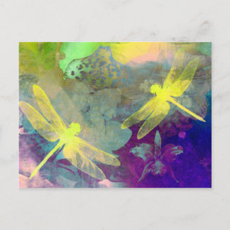Yellow Dragonflies Postcard
