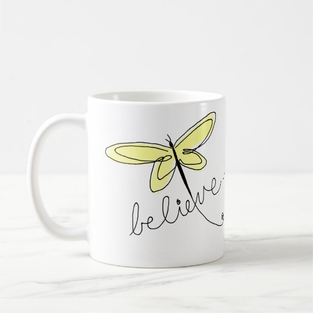 Yellow Dragonfly Coffee Mug (Left)