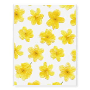 Yellow Dried Flowers - Temporary Tattoos