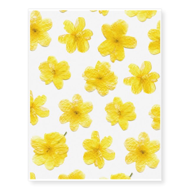 Yellow Dried Flowers - Temporary Tattoos (Front)