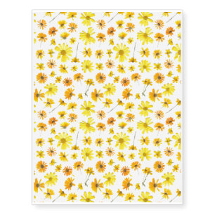 Yellow Dried Flowers - Temporary Tattoos