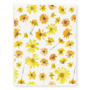 Yellow Dried Flowers - Temporary Tattoos