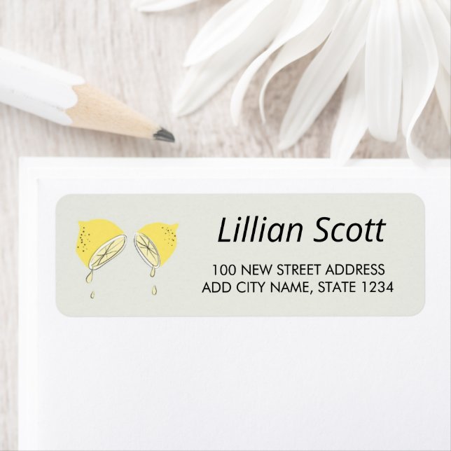 Yellow dripping lemon slices label (Insitu)