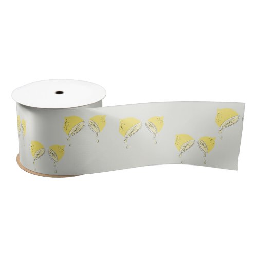 Yellow dripping lemon slices satin ribbon